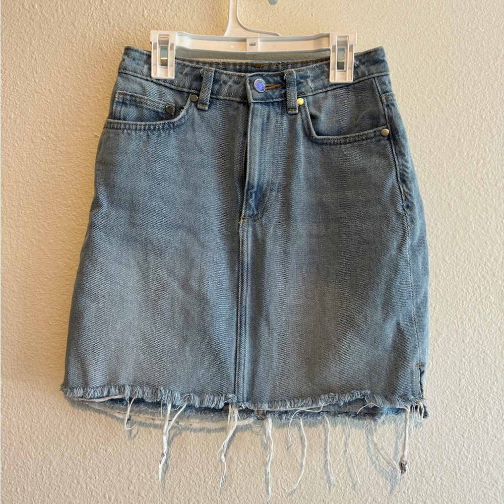 Denim Distressed Skirt